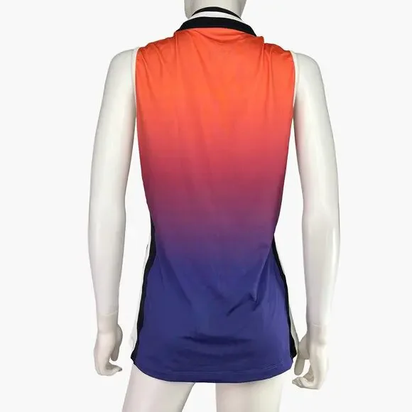 LOHLA SPORT "The Ombre" Sleeveless Gradient Zip Sport Top (Multi | Size M/L) - Picture 3 of 8